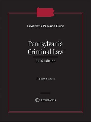 cover image of LexisNexis Practice Guide: Pennsylvania Criminal Law